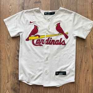 Kids Cardinals White and Red Baseball Molina Jersey